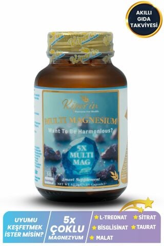 Kiperin 5x Çoklu Magnezyum (Taurat, Bisglisinat, Malat, Sitrat, L-Treonat) 60 Kapsül